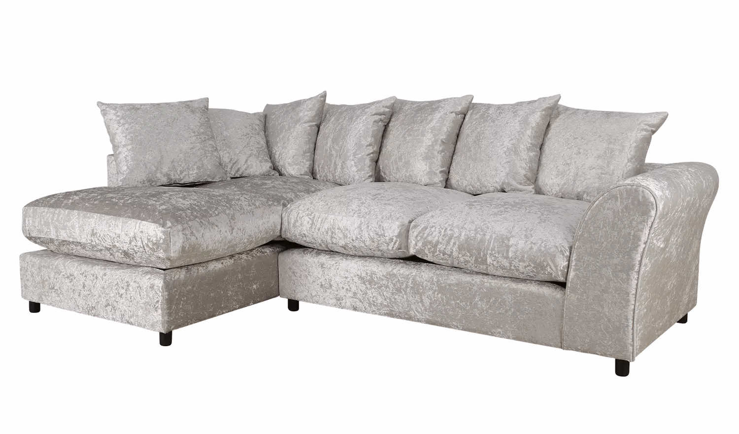 Argos Home Megan Fabric Left Hand Corner Chaise Sofa -Silver
