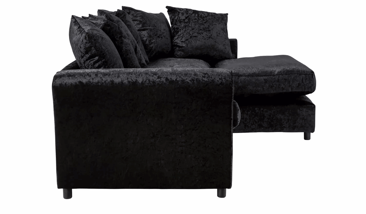 Megan Right Regular Corner Chaise Sofa - Black