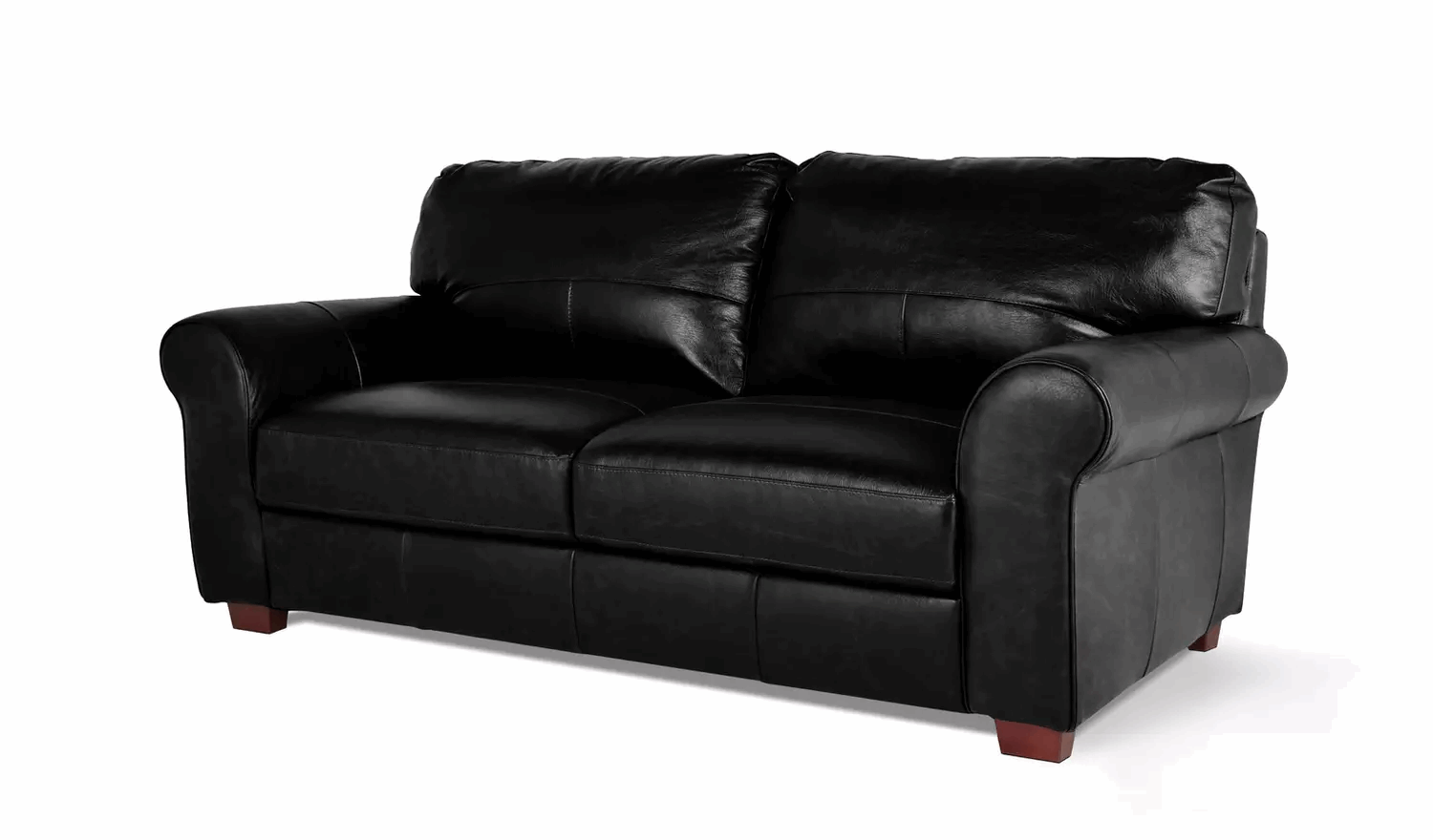 Habitat Salisbury 3 Seater Leather Sofa - Black (100% Leather)