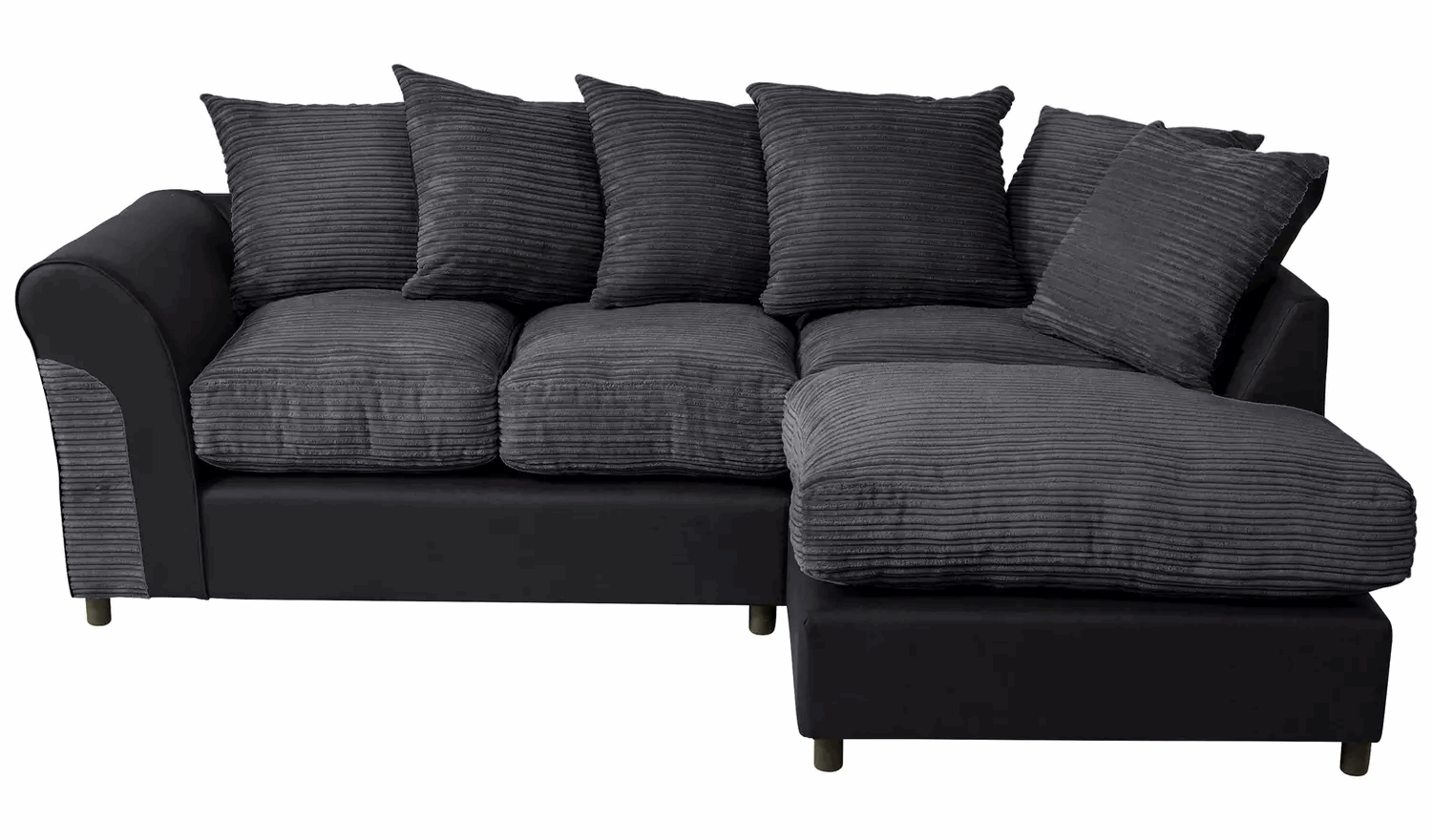 Harry Fabric Right Hand Corner Chaise Sofa - Charcoal