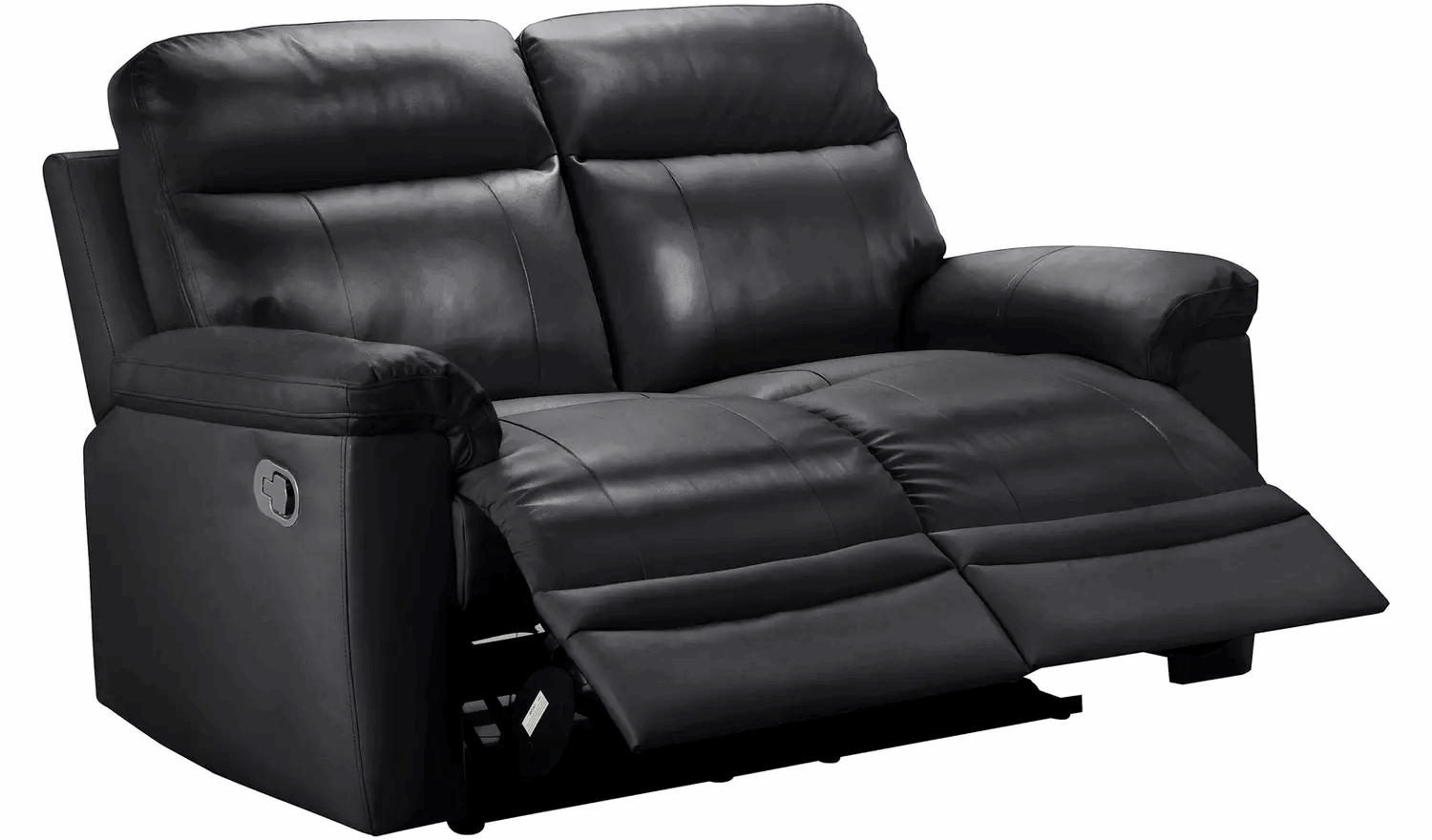 Paolo 2 Seater Manual Recliner Sofa Black