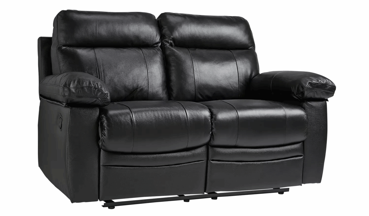 Paolo 2 Seater Manual Recliner Sofa - Black