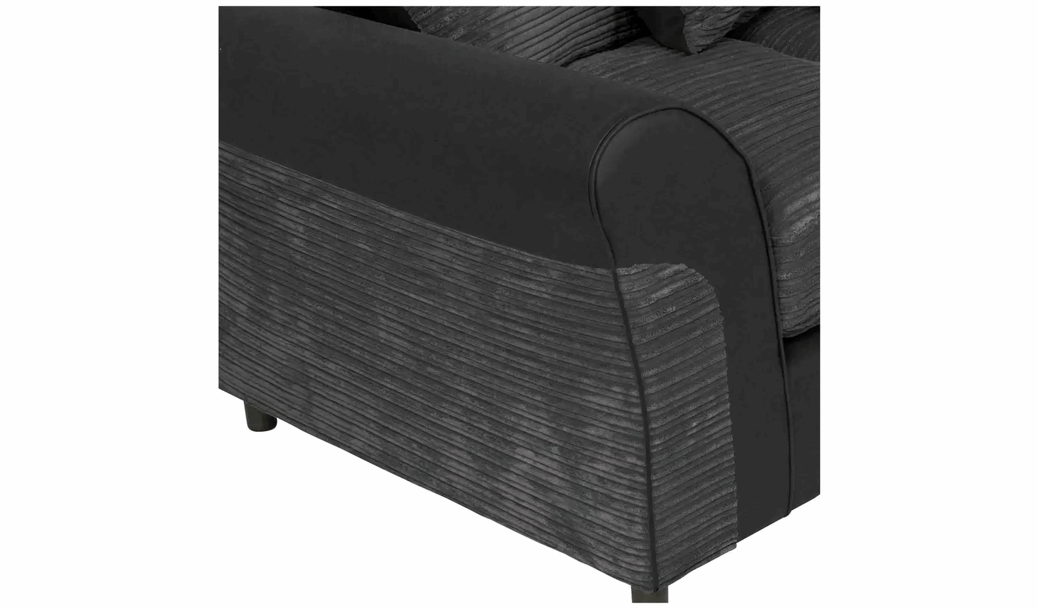 Harry Regular JumboCord Corner Chaise Sofa- Charcoal