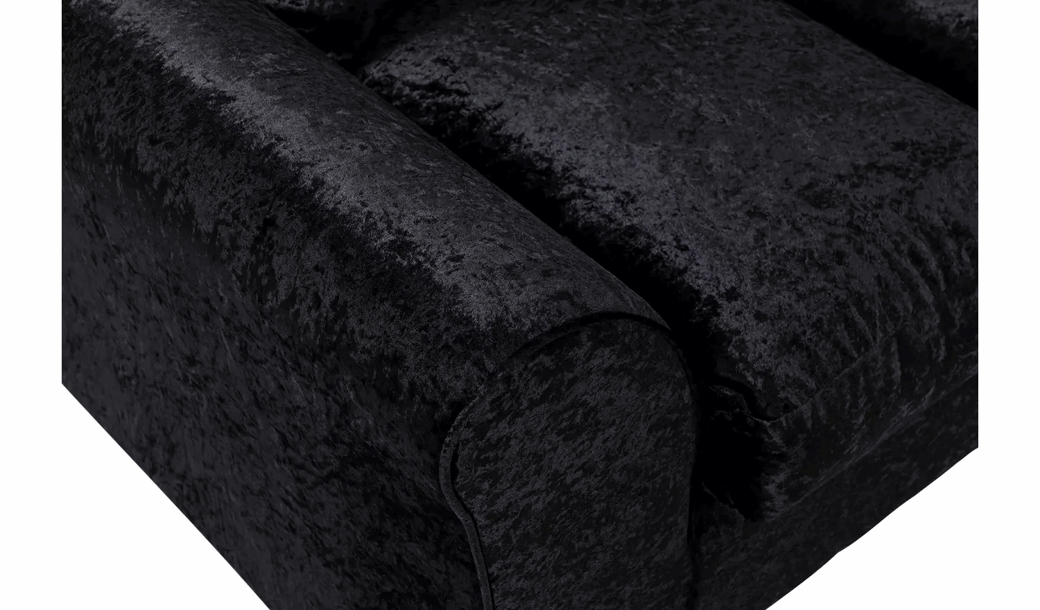 Megan Right Regular Corner Chaise Sofa - Black