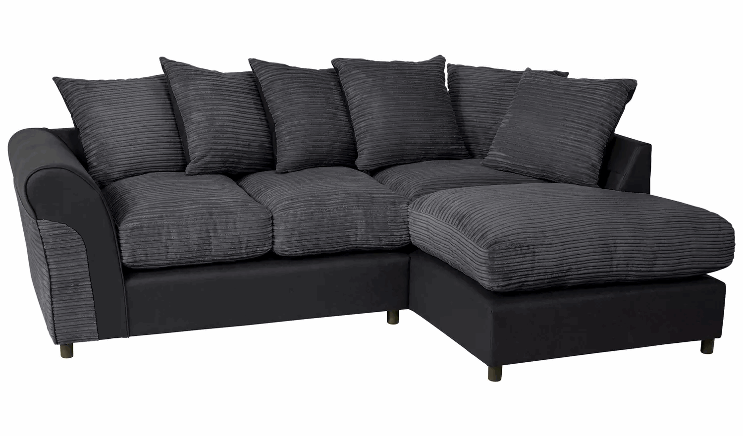 Harry Fabric Right Hand Corner Chaise Sofa - Charcoal