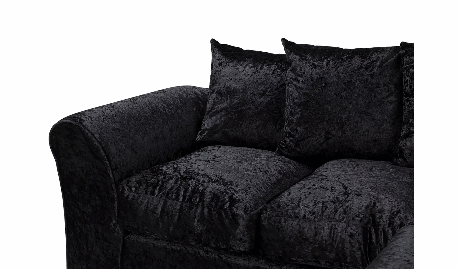 Megan Right Regular Corner Chaise Sofa - Black