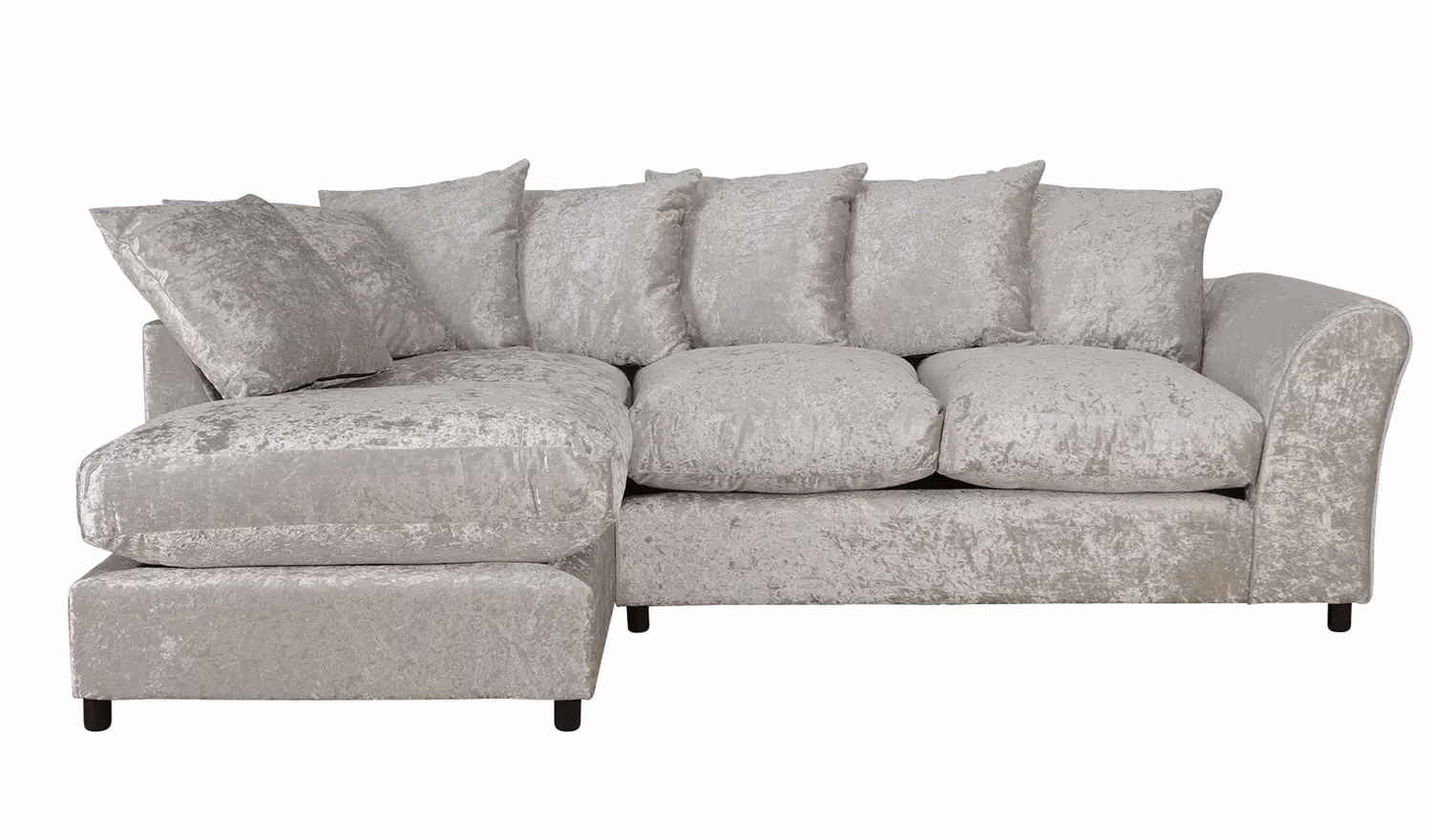 Argos Home Megan Fabric Left Hand Corner Chaise Sofa -Silver