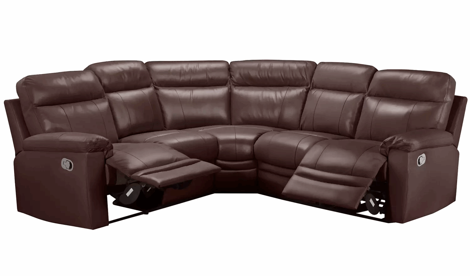 Brown leather corner recliner sofa deals