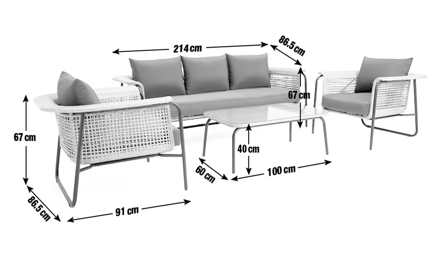 Home Kona 5 Seater Rattan Effect Garden Sofa Set