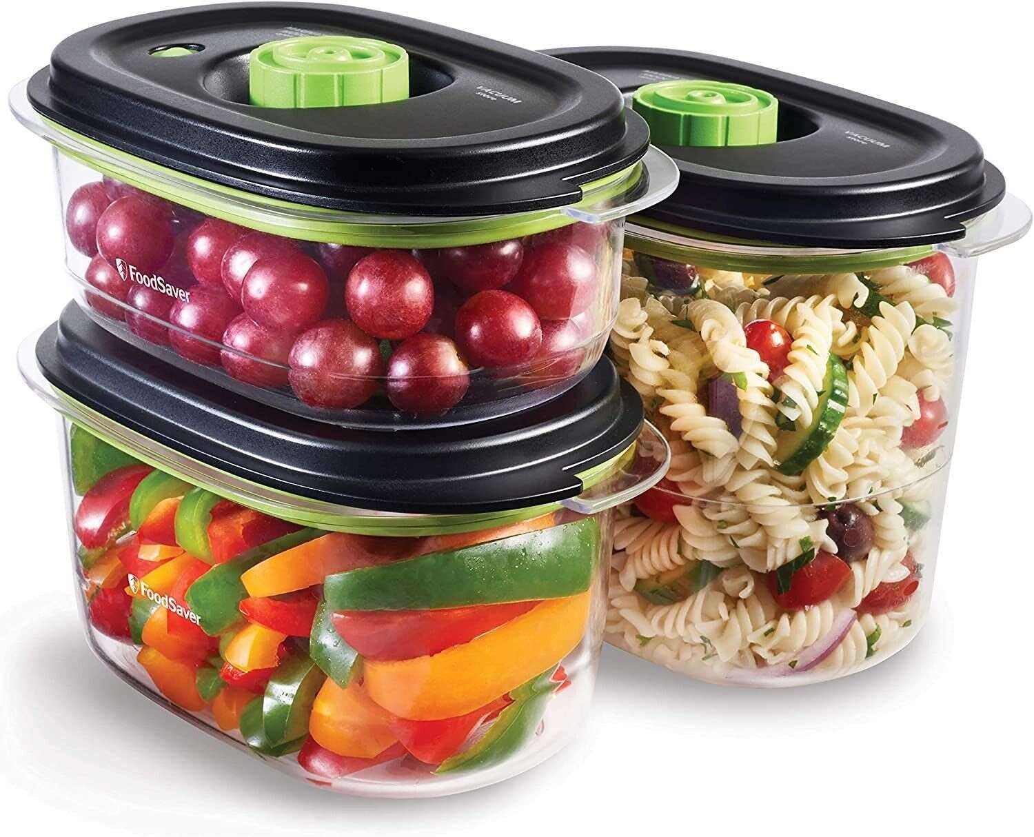 FoodSaver Preserve & Marinate Vacuum Containers | 700 ml, 1.2 L & 1.8 L | Airtig