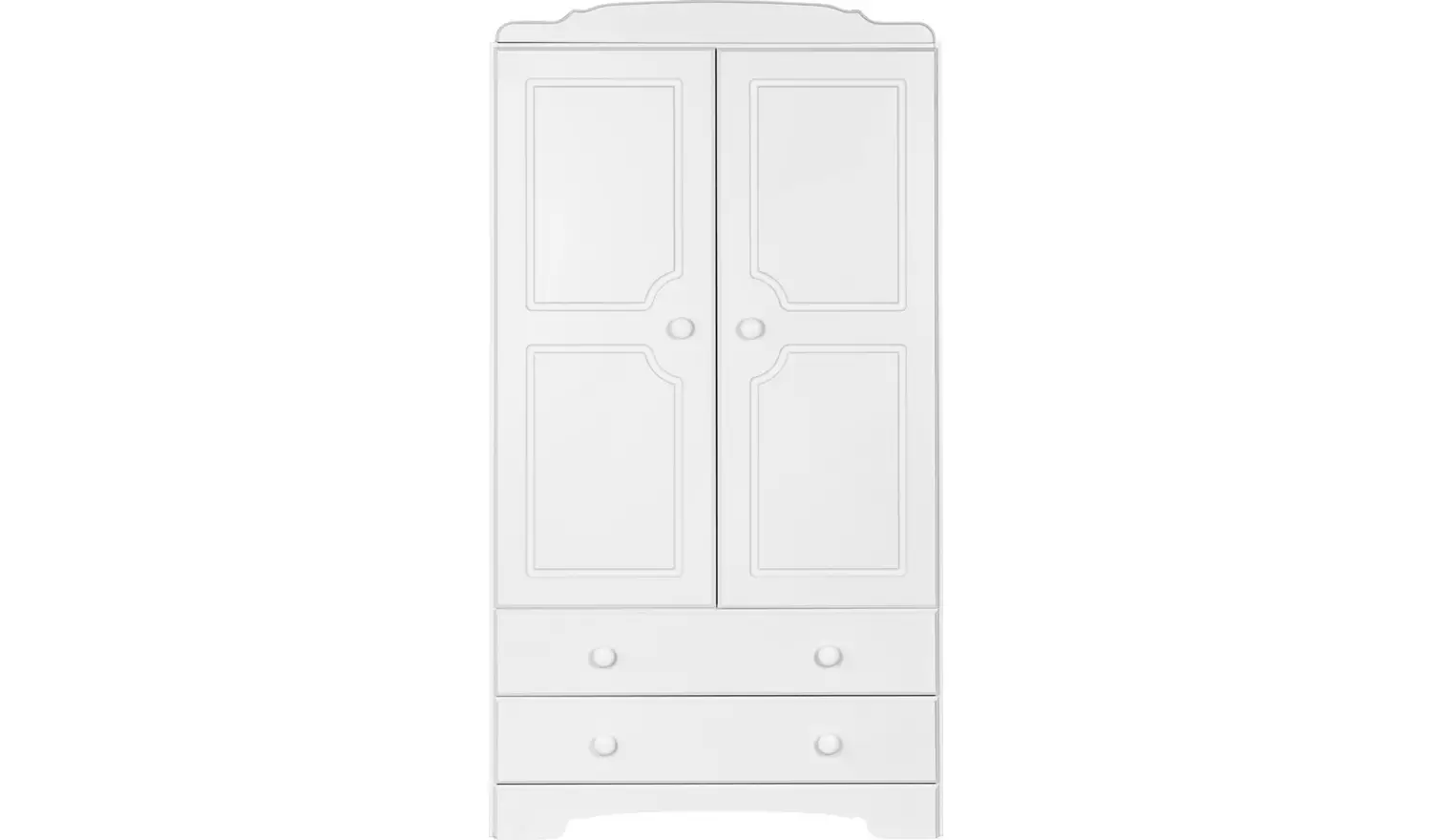 Home Nordic 2 Door 2 Drawer Wardrobe - Soft White BRAND NEW