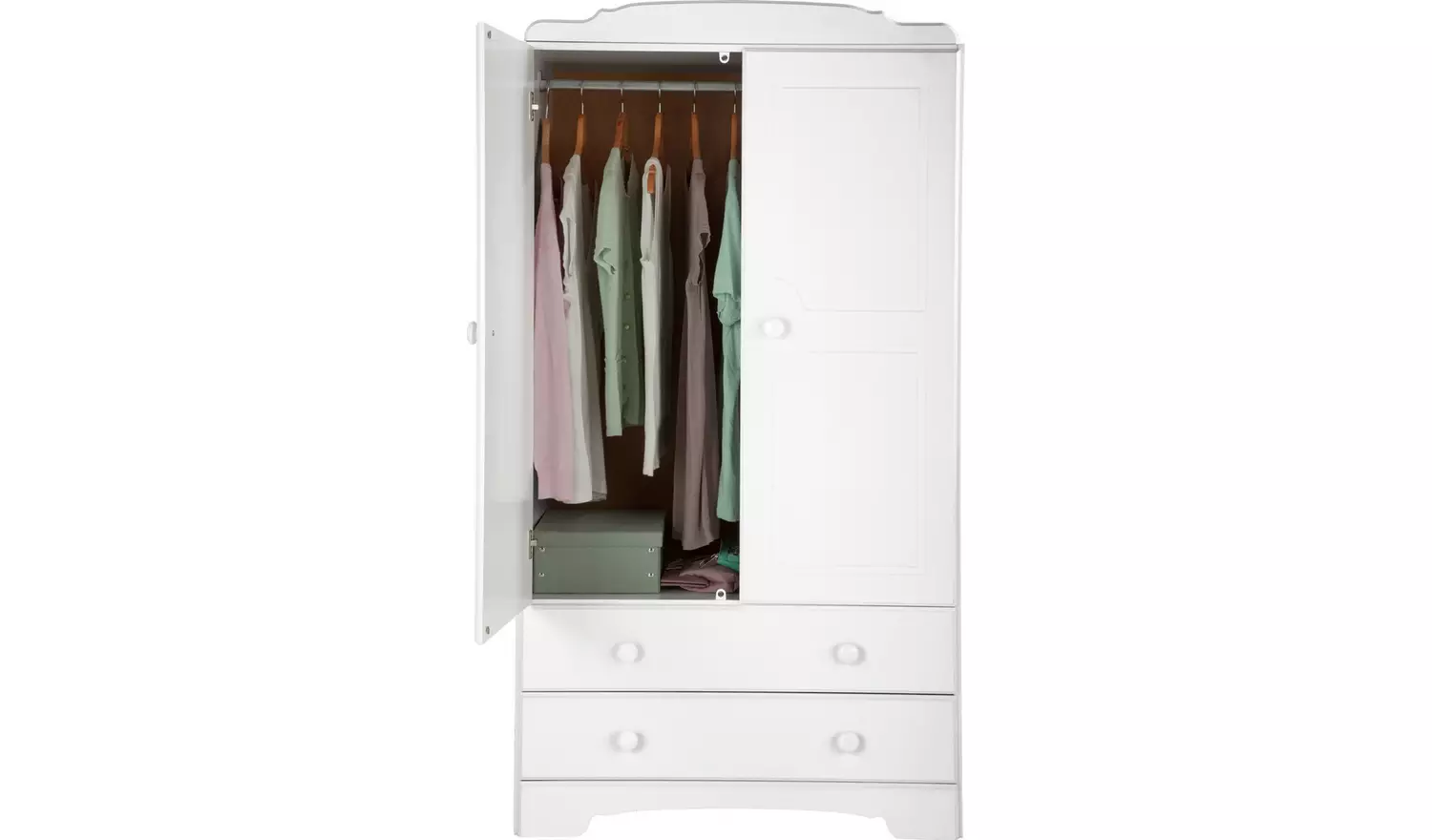 Home Nordic 2 Door 2 Drawer Wardrobe - Soft White BRAND NEW
