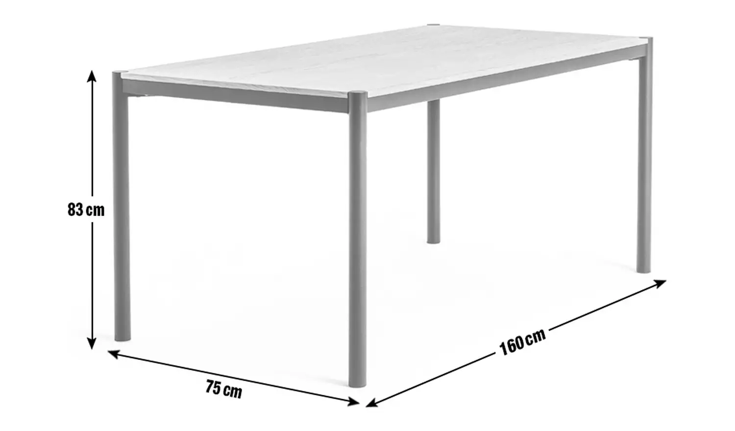 Caleb Wood 4 Seater Dining Table - White/Oak