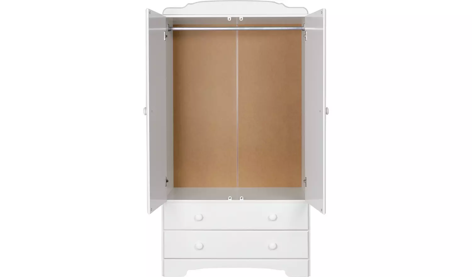 Home Nordic 2 Door 2 Drawer Wardrobe - Soft White BRAND NEW