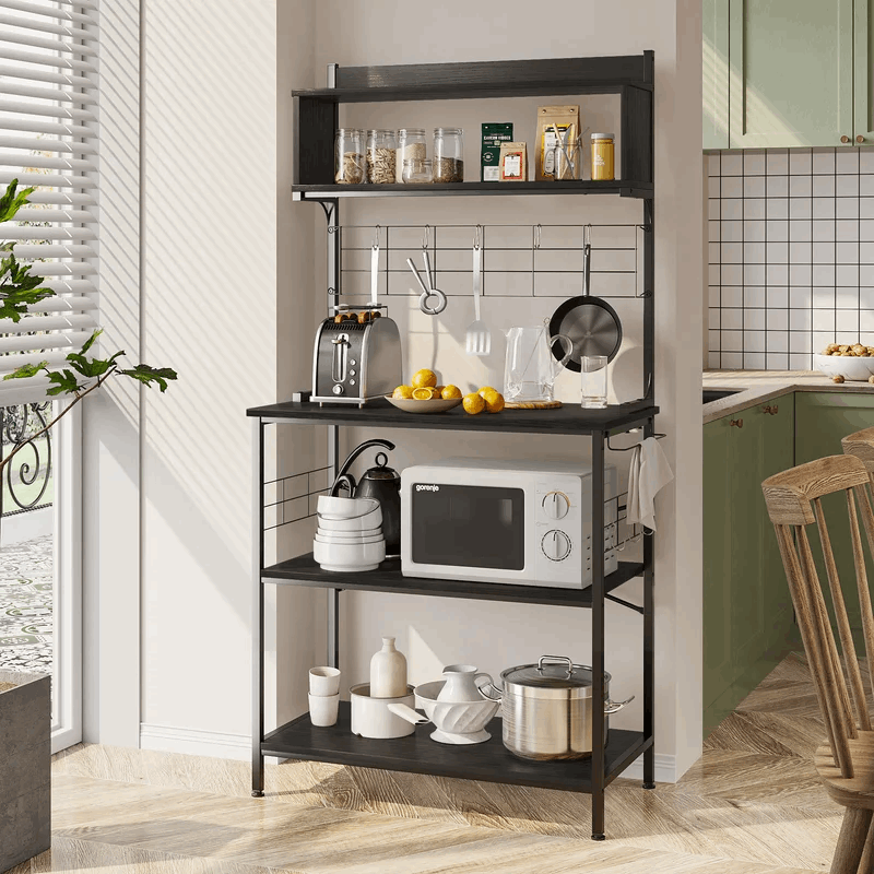 Bakers rack with microwave storage deals