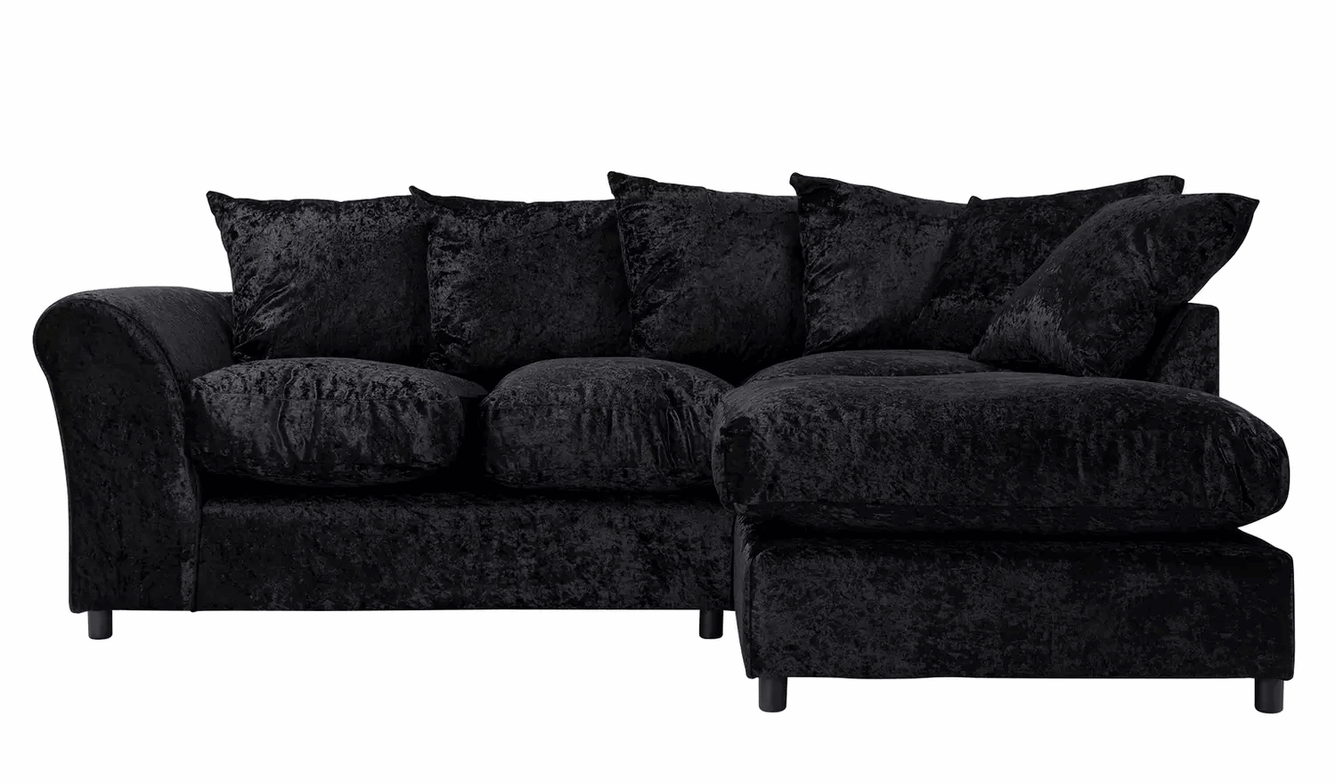 Megan Right Regular Corner Chaise Sofa - Black
