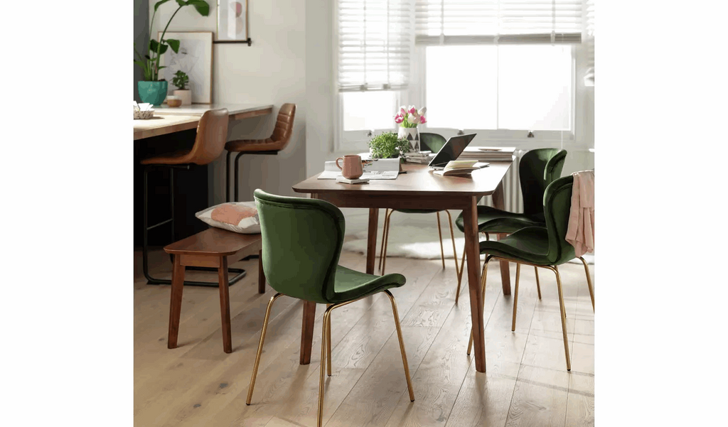 Habitat Skandi Walnut Veneer 6 Seater Dining Table