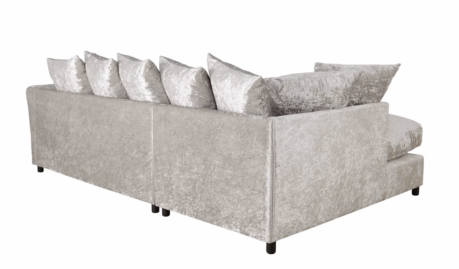 Home Megan Fabric Left Hand Corner Chaise Sofa Silver