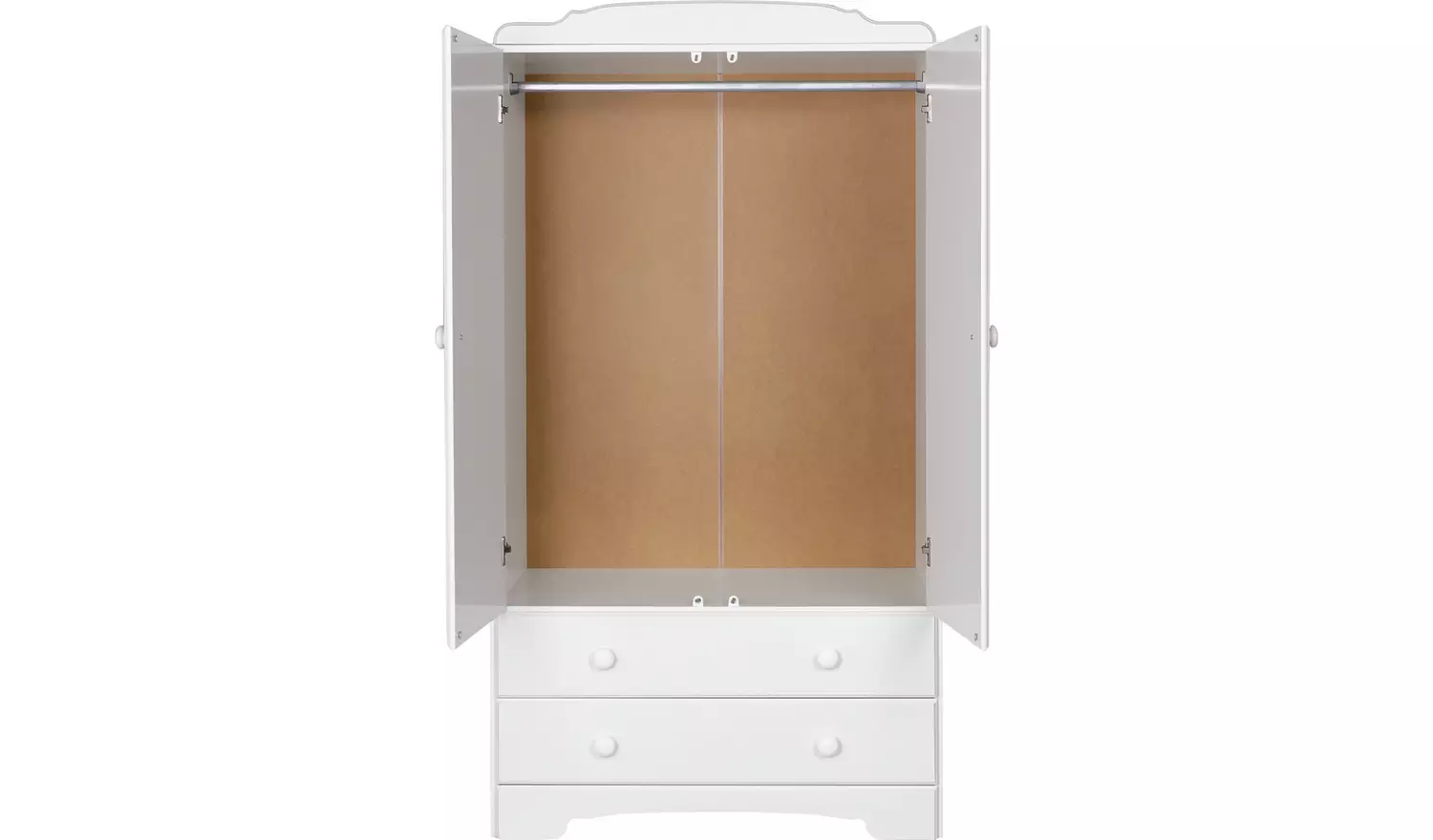 Home Nordic 2 Door 2 Drawer Wardrobe Soft White BRAND NEW