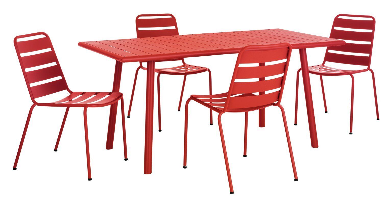 Habitat Darwin Set of 4 Dining Chairs -  Red (No Table)